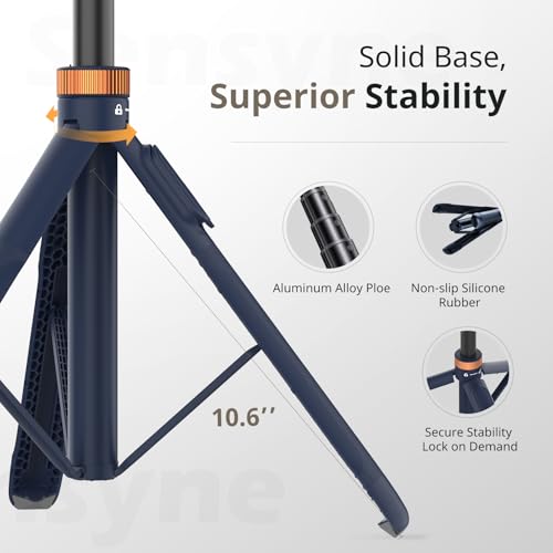 Sensyne 72" Phone Tripod, Extendable Selfie Stick with Detachable Phone Holder Compatible with All Cell Phones/Camera Blue - color: Blue