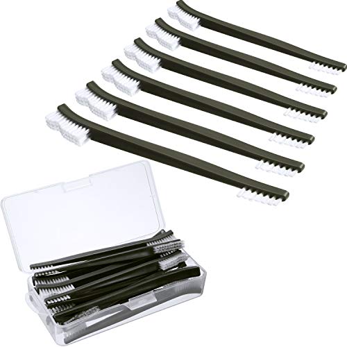 Boao 20 Packs Double-Ended Gun Cleaning Brushes 7 Inch Nylon All Purpose Cleaning Brush with Plastic Handle (White) - color: White