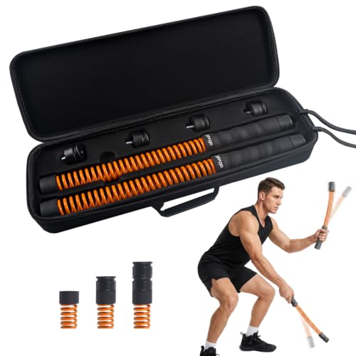 ATIVAFIT Ropeless Battle Rope for Home Gym, Adjustable Resistance Cordless Battle Ropes with 4 Weight Blocks & Storage Case, Full Body Workout Equipment for HIIT, Cardio & Strength Training for Men & Women