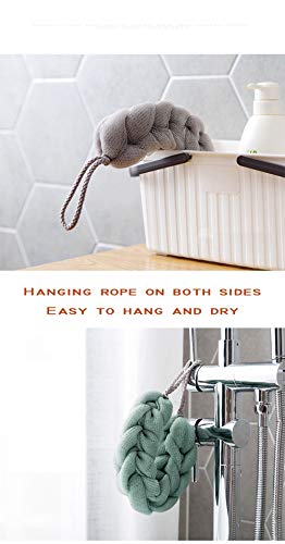 AARainbow 2 Packs Long Stretch Back Sponge with Rope Handles Back Scrubber Bath Shower Mesh Sponge Exfoliating Body Scrub Stretch Braided Loofah for Men and Women (2 Gray) - color: 2 Gray