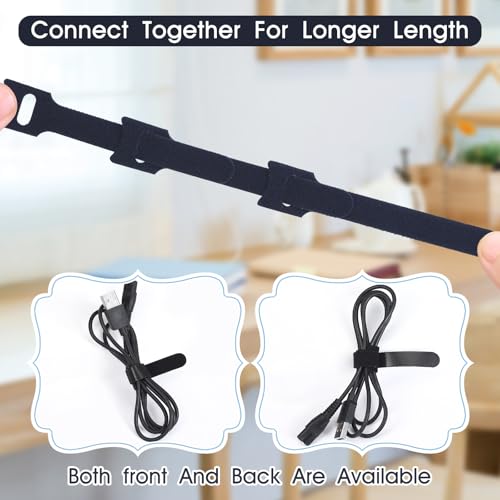 MVYC 200PCS Reusable Cable Ties Wire Ties Cord Organizer Cable Organizer Adjustable Cable Management Black 4+6+8+10 inch - size: 4+6+8+10 Inch (Black)