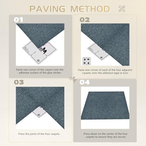Carpet Tiles 20x20 Inch - Non-Slip Soft Square Flooring with FlexLok Tabs for Easy DIY Installation - Durable Office, Garage, Gym & Basement Floor Cover (gray16, suse 02) - color: suse 02
