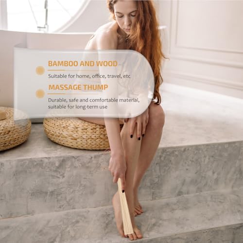 FOMIYES 2Pcs Bamboo Massage Sticks for Back, Neck, Shoulder, and Legs - Ergonomic Design, Lightweight, Portable Self Massage Tools