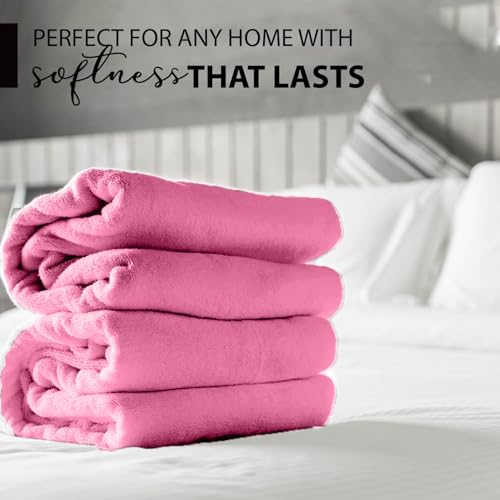 KAHAF COLLECTION 100% Cotton Bath Towels, 24x48 Pack of 6 Towels, Quick Dry, Highly Absorbent, Soft Feel Towel, Gym, Spa, Bathroom, Shower, Pool, Luxury Soft Towels (Pink, 24x48-6 Pack) - color: Pink, size: 24x48 - 6 Pack