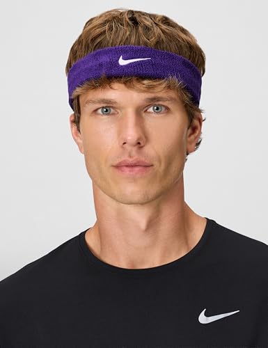 Nike Unisex Adult Swoosh Classic Headband - color: Court purple/white