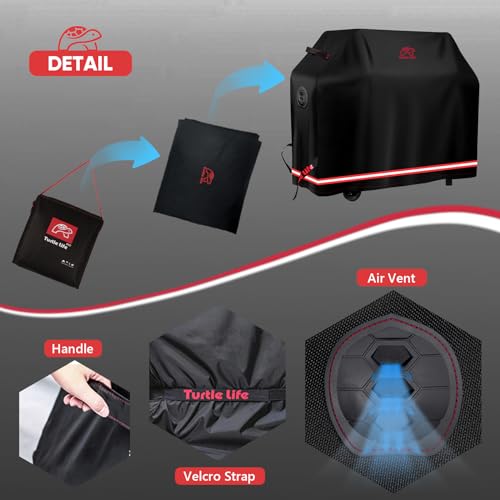 Turtle Life BBQ Grill Cover, 54 Inch Heavy Duty Waterproof 3-4 Burner Barbecue Gas Grill Covers for Weber Spirit Char-Broil Performance and Signature, Black - color: Black, size: EVO-54in