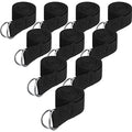 Jerify Yoga Strap for Stretching Bulk 6ft Exercise Stretch Band with Metal D Ring Adjustable Pilates Non Elastic Yoga Belt for Women Men Physical Fitness Gym Workout Dance - color: Black
