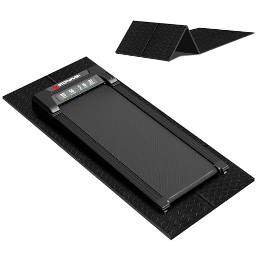 Stepwaver Walking Pad Mat for Carpet, Treamill Mat for Hardwood Floors, High Density, 1/4 Thickness, Folable, Floor Protection Mats for Bike, Elliptical, Treadmill - size: 55"L x 24"W x 0.2"Th