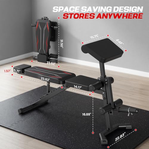 OPPSDECOR Adjustable Weight Bench with Leg Extension and Curl, Preacher Curl Bench for Home Gym, Foldable Workout Bench, 800LBS Full Body Strength Training, 10-Position Incline Decline Bench Press