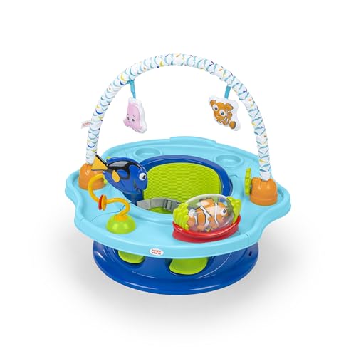 Bright Starts Disney Baby Finding Nemo SuperSeat, Fun Baby Seat for Sitting Up, Playtime, and Meals, Ages 4 Months to 4 Years, Blue - color: Finding Nemo
