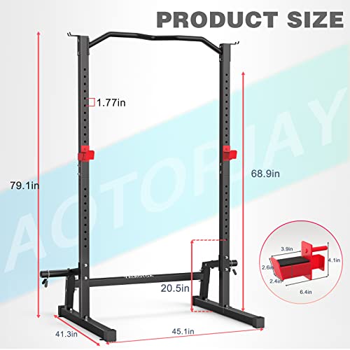 Power Cage Height Adjustable Squat Rack Home Gym Power Tower Multi-Function Pull Up Station Strength Training Squat Stand Barbell Rack - style: Power Cage
