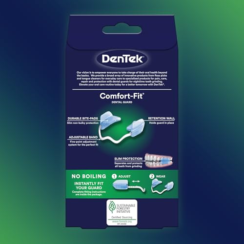 DenTek Comfort-Fit Dental Guard, Mouth Guard for Grinding Teeth at Night, Pack of 2 Guards & 1 Storage Case