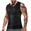 Cimkiz Men's Waist Trainer Sauna Suit Shirt, Gym & Exercise Compression Vest, Sweat-Boosting Workout Top - color: Black, size: Large