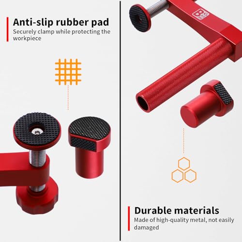 Bench Dogs Clamp Set, Woodworking Clamps with 4 Bench Dogs for 3/4 Inch (19mm) Workbench Dog Hole, Adjustable Dog Hole Clamp with 2 Ratchet Wrenches, Workbench Accessories for Woodworking Clamp - style: Bench Dog Clamp Set