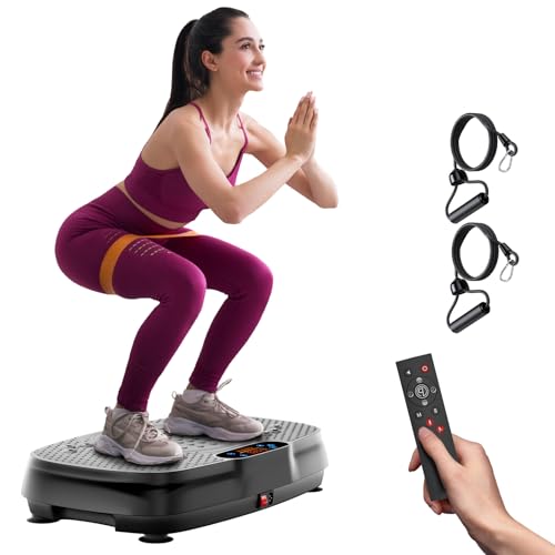 Vibration Plate Exercise Machine: TISSCARE Vibrating Plates for Weight Loss and Lymphatic Drainage, 400lbs Shake Plate Whole Body Workout Platform for Home Fitness Fat Burner Gifts - color: Silver Grey