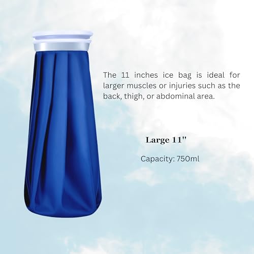 Ice Cold Pack Reusable Ice Bags Hot Water Bag for Injuries, Hot & Cold Therapy,for Hot Therapy is 60℃ (11 inch) - size: Large