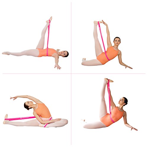 Ballet Stretch Bands for Flexibility, Strength and Dance Training | Ideal for Ballet, Gymnastics, Cheerleading and Pilates, Perfect for Practice, Training and Competitions - color: Pink