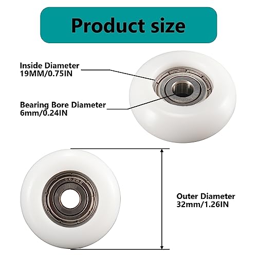 Total Gym Replacement Set of 4 Wheels/Rollers for Models 2000, 3000, Some 3000 XL, and a Few Very Early XL(White)