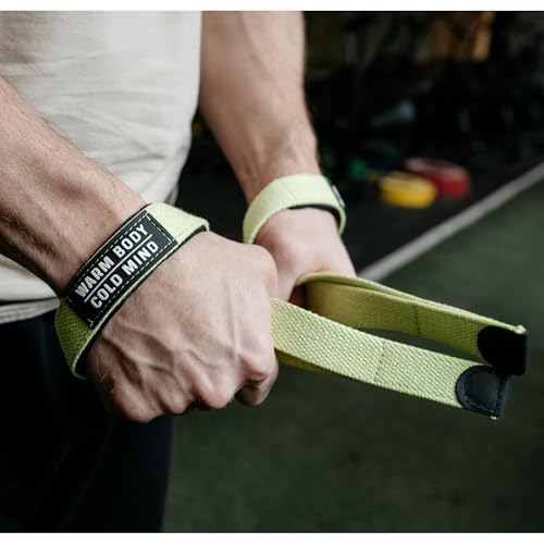 WARM BODY COLD MIND V2 Lifting Wrist Straps for Weightlifting - Hand Straps for Powerlifting, Weight Lifting, Bodybuilding Functional/Cross Training, Deadlift Gym Bar, Cotton - color: Basic Salat
