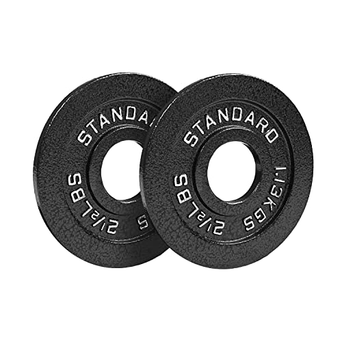 Steel Olympic Plates 35LB Set - Olympic 2 inch Premium Coated 2x of 10lb, 5lb, and 2.5lb Weights for Home or Commercial