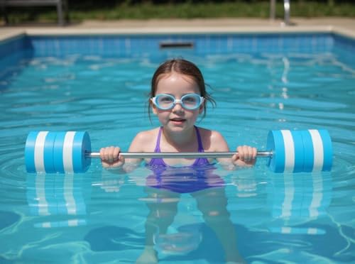 Aqua Pool Barbell for Swim Lesson Fitness Exercise Equipment -Foam Pool Weights Dumbbells - Aquatic Water Workout Bar for Aerobics Weights