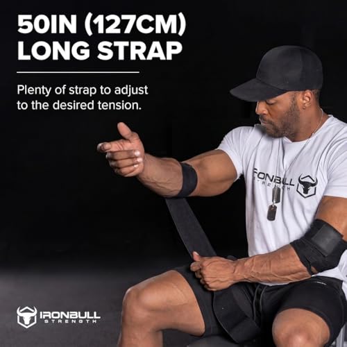 Elbow Wraps for Weightlifting (1 Pair) - 50" Elastic Elbow Braces for Weight Lifting - Elbow Support for Bench Press, Powerlifting, Fitness, & Gym Workout - Gym Elbow Straps Weightlifting - Elbow Compression Strap Brace - color: Black/Black