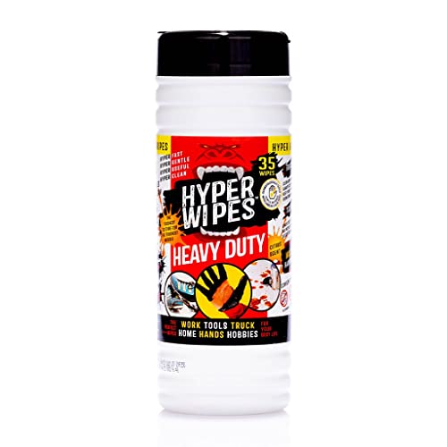 Juniper CLEAN Hyper Wipes, 1 Pack Heavy Duty Hand & Tool Cleaning Wipes, 8"x12" Multi-Surface Cleaning Wipes, Degreasing, All Purpose Cleaner, Mechanic, Work Wipes, 35 Count Canister - size: 35 Count (Pack of 1)