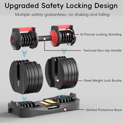 New Upgraded Adjustable Dumbbell Set of 2 (52.5 lbs/25 lbs), 15/9 Weights Dumbbell Set with Safe Locking System, Quick Adjustable Dumbbells For Men and Women Home Gym Workout with Anti-Slip Handle - color: 52.5LB-Pair