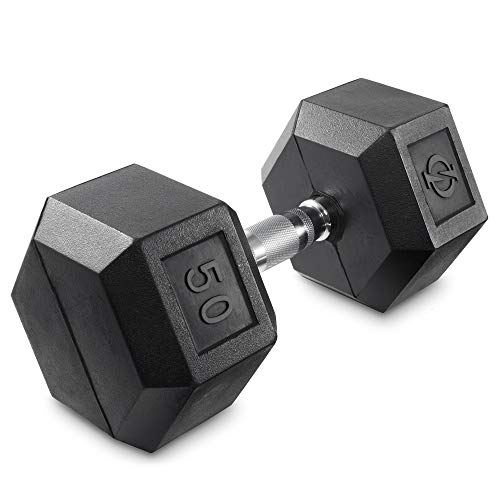 Philosophy Gym Rubber Coated Hex Dumbbell Hand Weights - style: 50 lb - Single