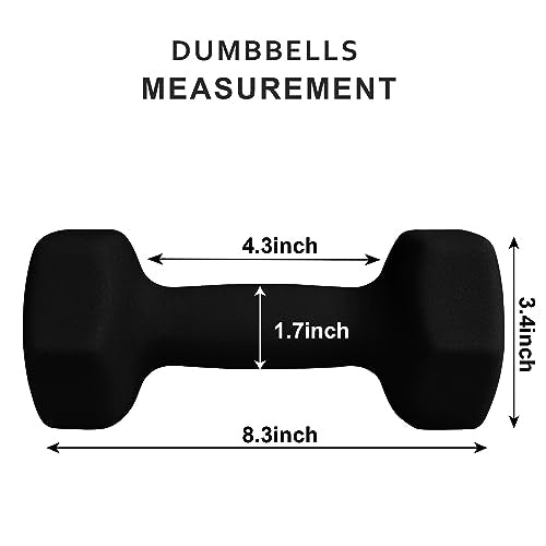 Balelinko Home Gym Equipment Workouts Strength Training Weight Loss Pilates Weights Yoga Sets Weights for Women, Men, Seniors and Youth - color: Black, style: 8 LB, Pair