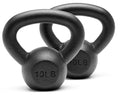 Powder Coated Solid Cast Iron Kettlebell Weights Set 5lb to 45lb Various Combination - color: K-Black(10+10)lb