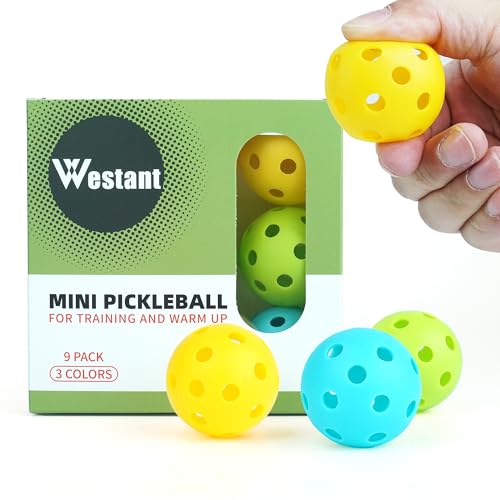Westant 42MM Mini Pickleball Balls, 9-Pack Silent Pickle Ball for Indoor and Outdoor Use, Practice Tool for Training and Warm-Ups, Ideal Pickleball Gift for Women and All Lovers