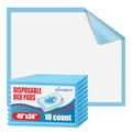 BIGGMED Tear-Resistant Incontinence Bed Pads 40'' x 36'' 125 Gram Heavy Duty Disposable Underpads Chucks Pads for Adults, Kids & Elderly | Protection Pads for Bed, Sofa, and Chair (10 Count) - size: 40"x36"- 10 Count (Tear-resistant)