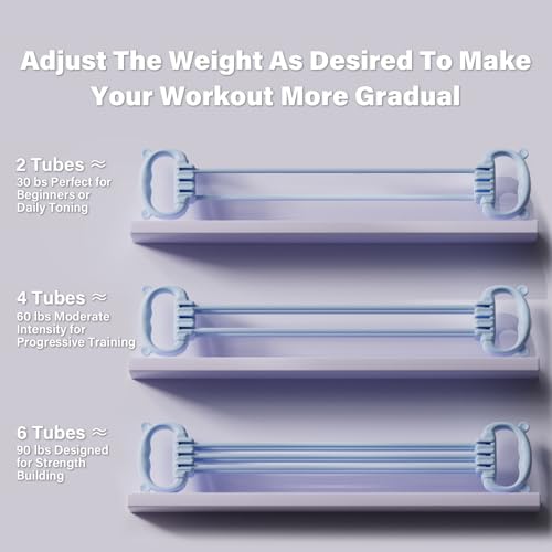 Figure 8 Resistance Bands, 6 Adjustable Elastic Fitness Bands, Suitable for Abdominal, Back, Shoulders, and Chest Workouts - color: Pink