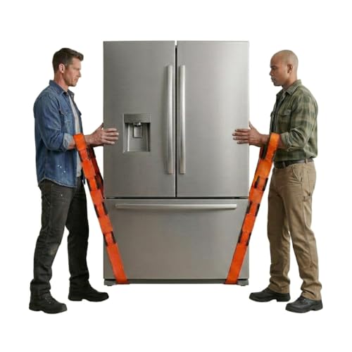 Forearm Forklift Furniture Moving Straps – 2-Person Lifting Strap for Moving Furniture, Appliances, Heavy Duty Carrying for Heavy Objects up to 800 lbs, Orange - color: Orange