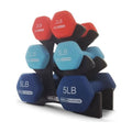 HolaHatha 1, 2 and 3 lb Neoprene Dumbbell Strength Training Weight Set with Rack - color: Blue/Red, size: 20 LB