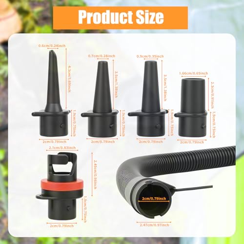 Colaxi Inflatable Air Pump Hose Hand Pump Hose 1.2M Connector Replacement Inflator Accessories for Kayak Pool Mat Swimming Tent