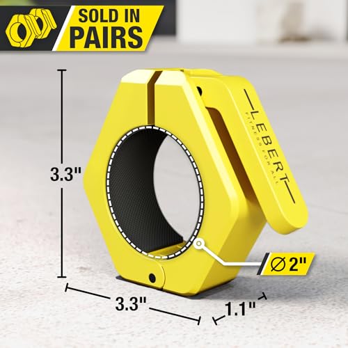 Lebert Magnetic Barbell Collars Yellow – 2" Olympic Clips - color: Yellow