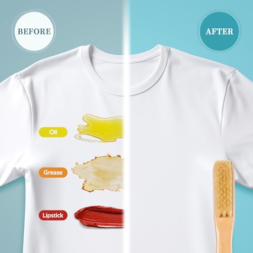 BFWood Laundry Stain Brush, Natural Soft Boar Bristles, Removes Tough Stains from Delicate Fabrics Like Knits, Cotton, and Linens, Gentle on Fabrics, No Damage - style: Regular