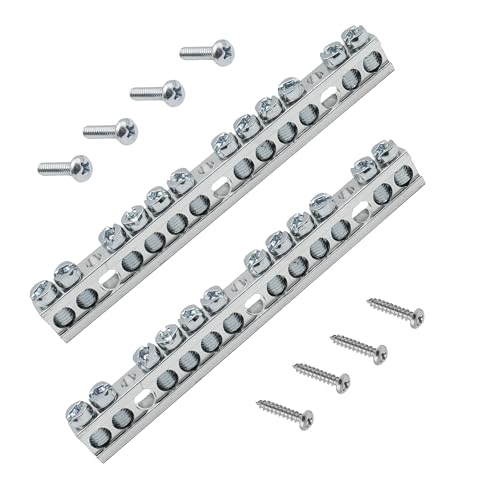 Ground Bar Kit for Square D 2 Pack | 12 Terminal Grounding Bar Compatible with Schneider Electric Load Centers - size: 12 Terminal