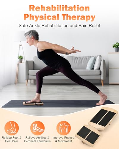 Ankle Strengthener & Single Leg Balance Board, Foot Strengthener for Plantar Fasciitis & Achilles Tendonitis, Physical Therapy, Sprain Recovery & Arch Support - color: nature