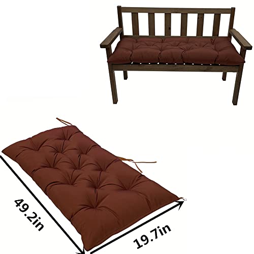 SeaHome Indoor/Outdoor Bench Cushion,Waterproof Swing Seat Cushion,Outdoor Chair Cuhion,for Lounger Garden Furniture Patio Loveseat Bench (47.2" x 19.7", Coffee) - color: Coffee, size: 47.2" x 19.7"