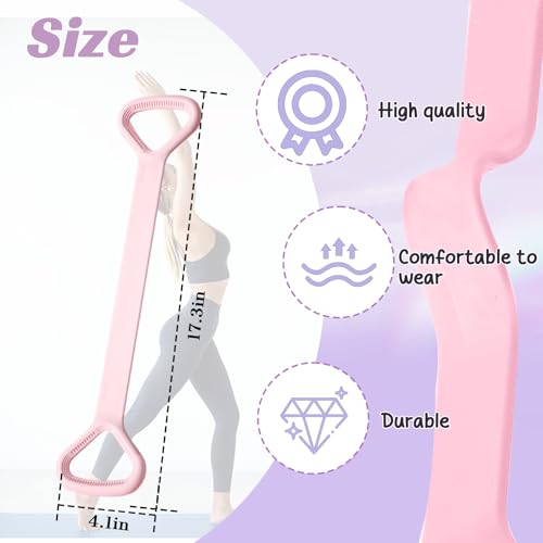 Resistance Bands, Figure 8 Fitness Resistance Bands with Handles, arm Bands for Workout - color: Pink