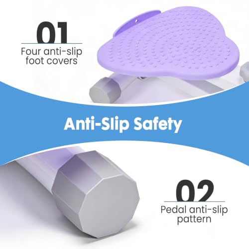 DUMOS Waist Twister Machine Exercise, Ab Twister Board, 300 lbs Capacity, Noiseless Fitness Tool for Core & Belly Fat Workout, Anti-Slip Home Gym Equipment - color: Purple & Grey