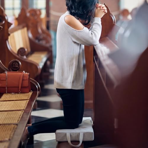Colingmill Personal Prayer Kneeler Pad 18 3/4 Inch Christian Kneeling Pillow Microfiber and High Density Foam Personal Religious Prayer Kneeler Pad Pillow Bench for Kneeling Christian Gift (Grey) - color: Grey