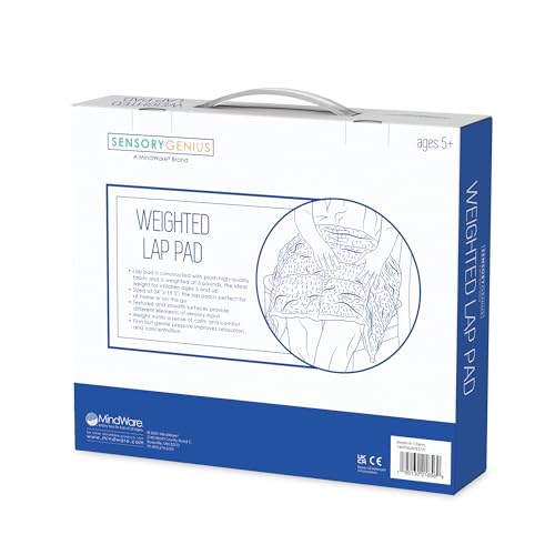 MindWare Sensory Genius Weighted Lap Pad – 24” x 19 1/2” 5 pounds – Ideal for Kids & Adults – Sensory Pad for Kids – Great for Classroom, Work or Home – Ages 5 & Up