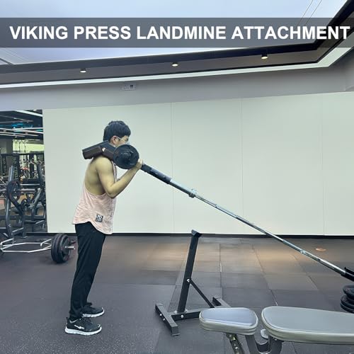 Viking Press Landmine Handle for 2-Inch Barbell, Hack Squat T-Bar Row Attachment Strength Training Accessories, Shoulder Press Landmine Attachment Equipment - color: Style G