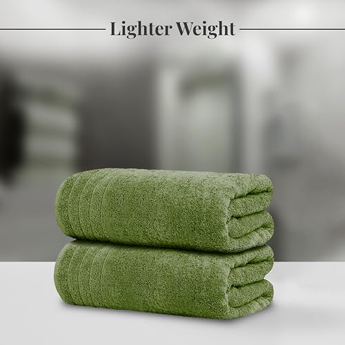 Tens Towels Pack of 8 Towels Set, 2 Extra Large Bath, 2 Hand, 4 Washcloths, 100% Cotton, Lighter Weight, Quicker to Dry, Super Absorbent, Perfect for Bathroom, Green - color: Green