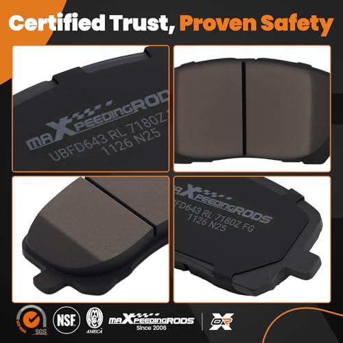 maXpeedingrods P-923 D923 NAO Ceramic Front Brake Pads for Pontiac Vibe L4 1.8L 2003-2008, for Toyota Corolla Matrix L4 1.8L 2003-2008 - size: P-923&D923
