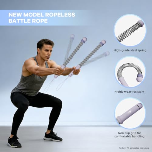 Cordless Battle Ropes with Adjustable Resistance Springs - color: Purple